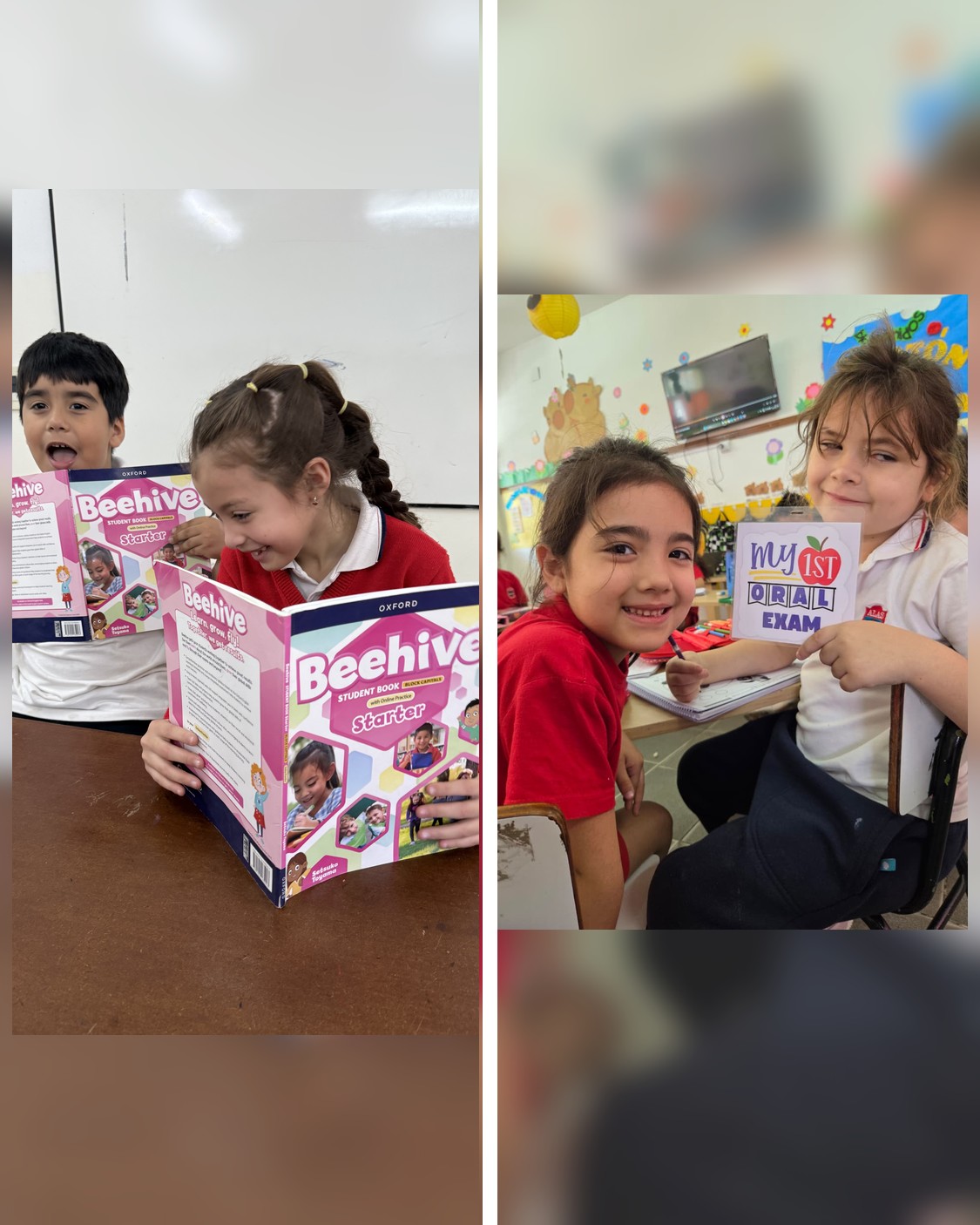 Estudiantes con material de Británica English School