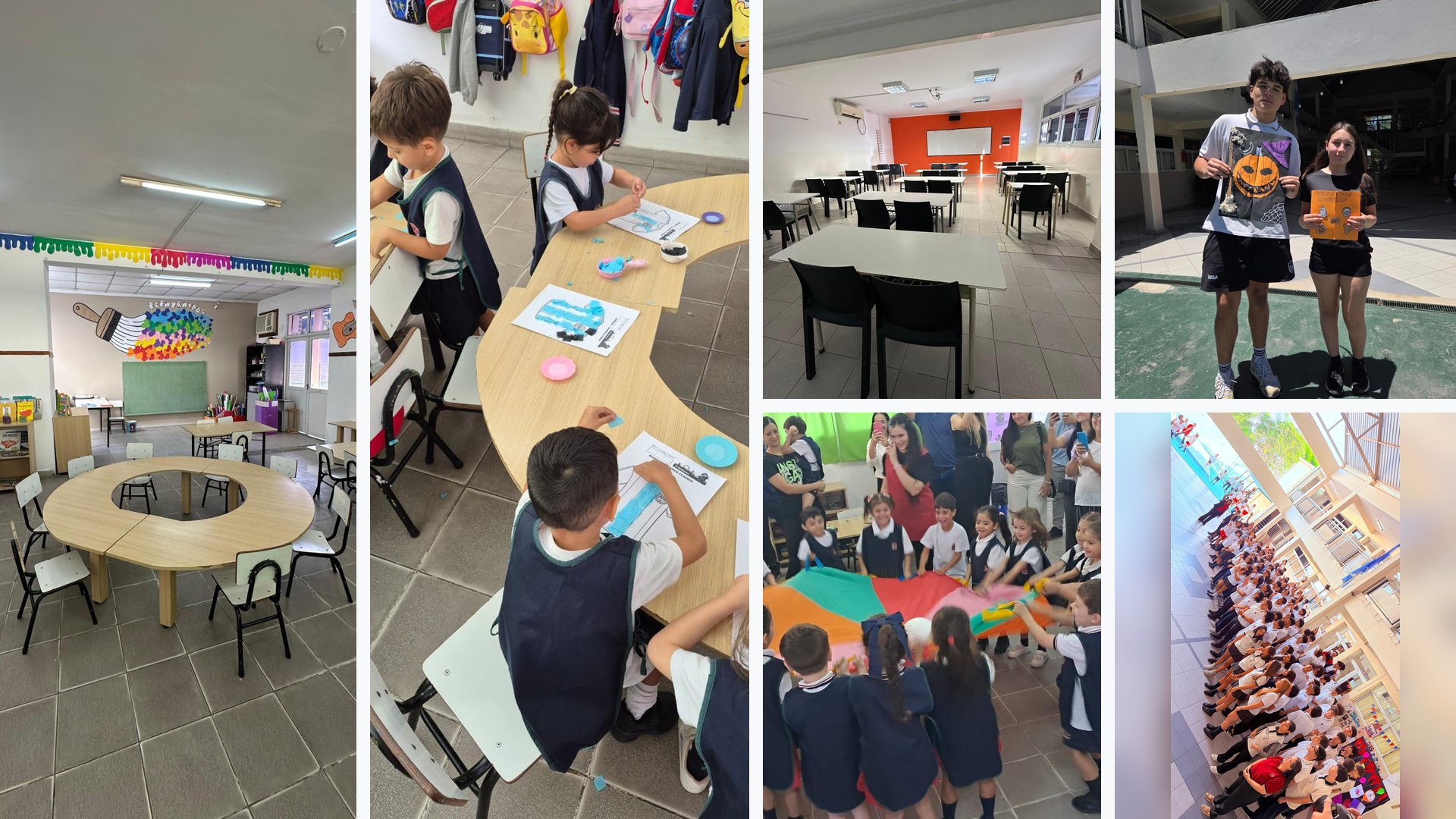 Aulas y estudiantes en actividades del Colegio ALAS
